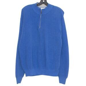 Peter Millar Mens Sweater 1/4 Zip Pullover Preppy Classic Casual Blue Medium GO